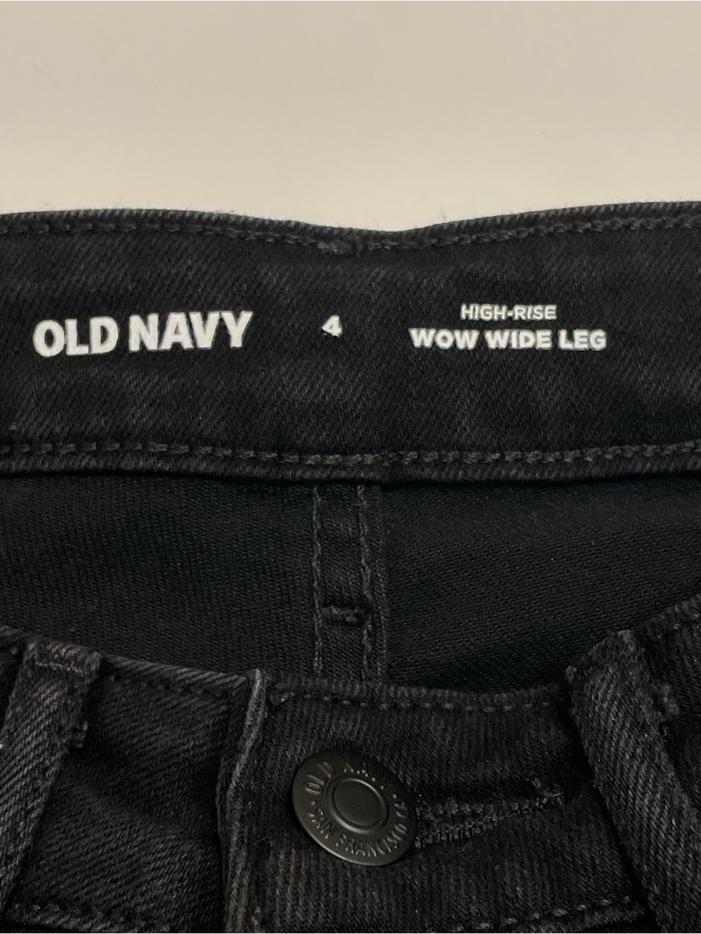 Old Navy Women's WOW Wide Leg Black High Rise Denim Jeans Size 4 - Picture 8 of 10